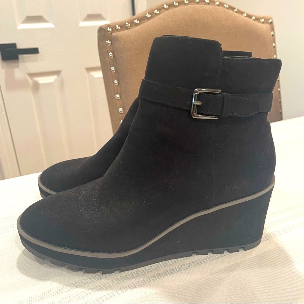 Anne Klein Black Ankle Booties with Buckle